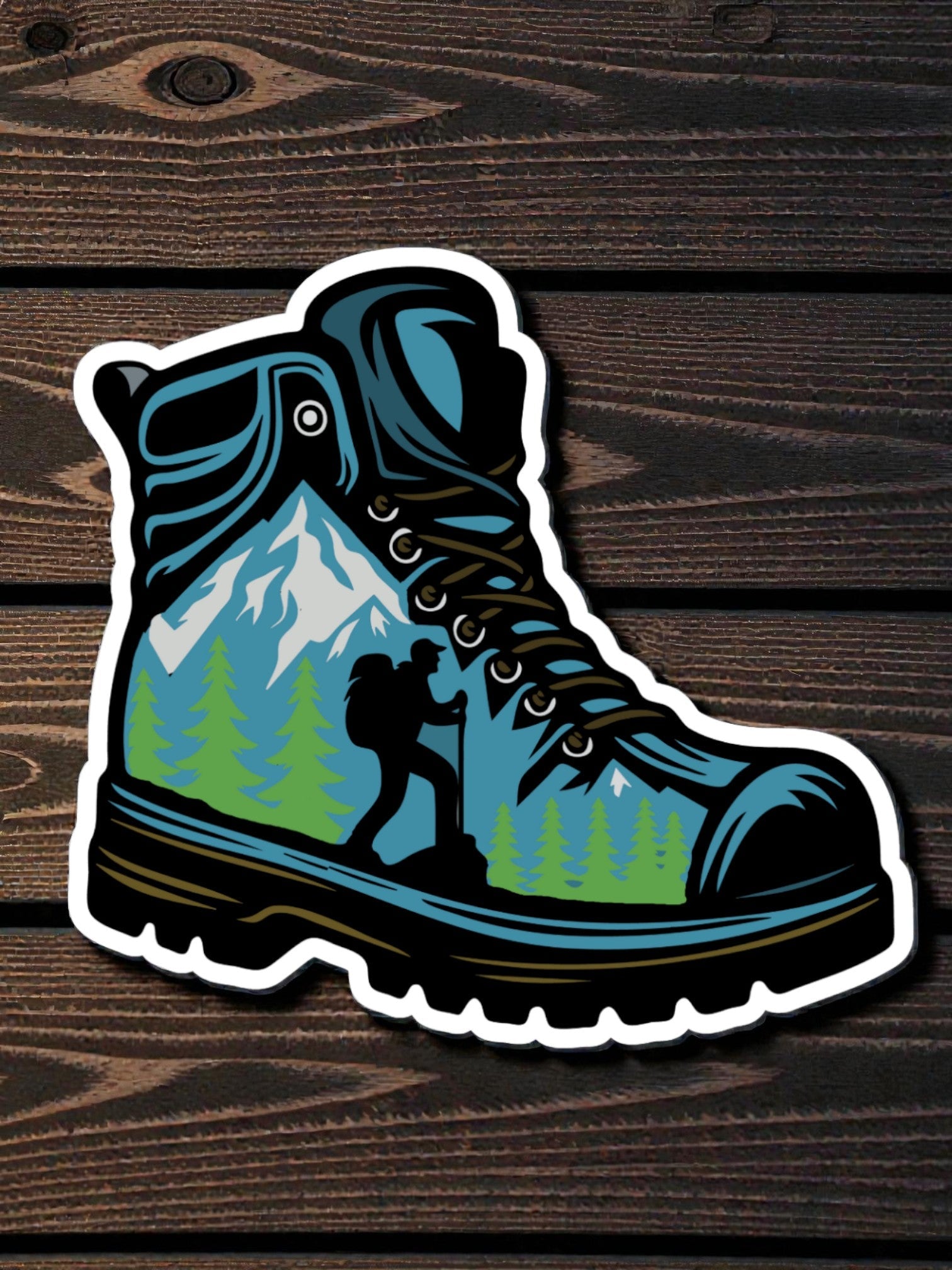Hiking In The Mountians 3” Vinyl sticker - Hiking Boot - Wander Together Outfitters