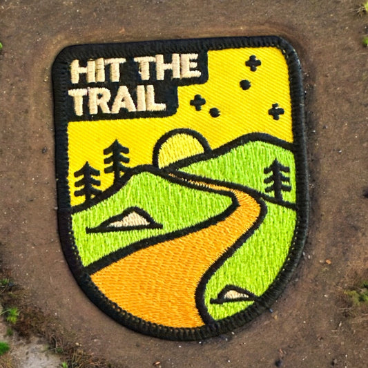 "Hit The Trail" Embroidered Iron On Patch - Wander Together Outfitters