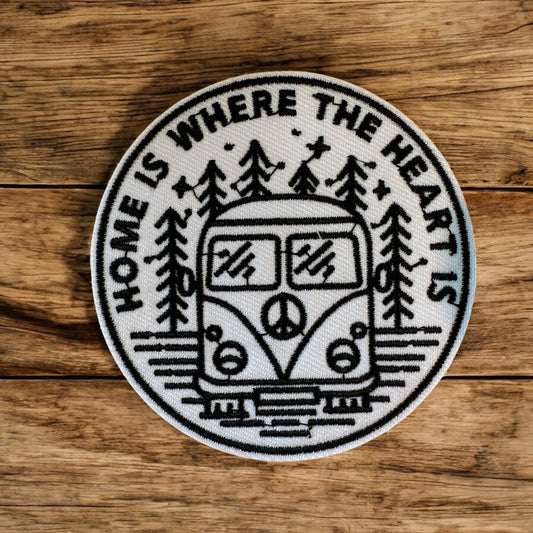 “Home Is Where The Heart Is” Embroidered Round Patch - Wander Together Outfitters