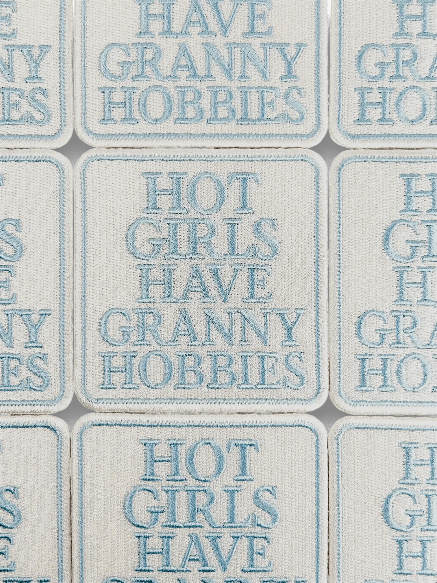 "Hot Girls Have Granny Hobbies" Embroidered Iron On Patch - Wander Together Outfitters