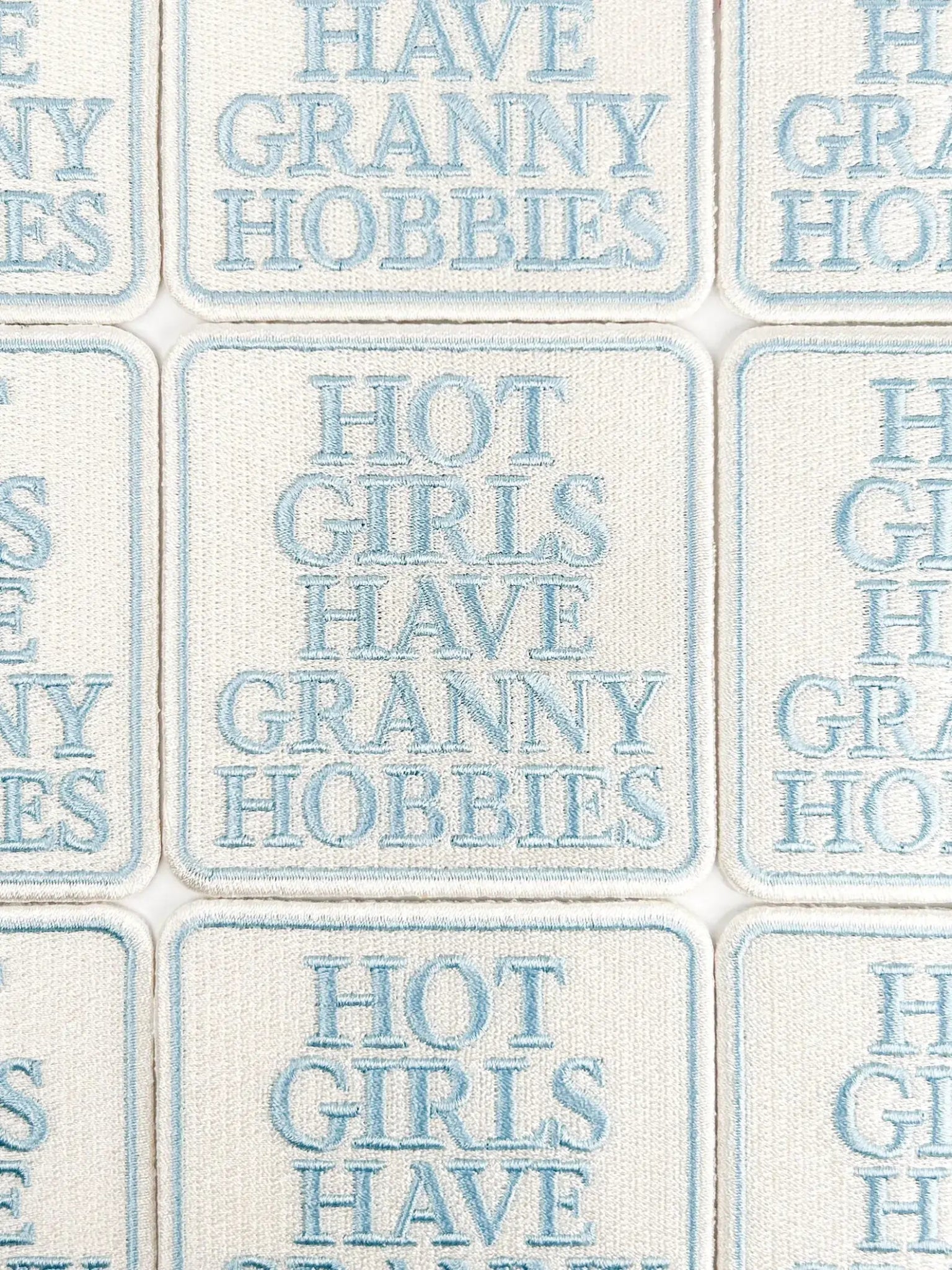 "Hot Girls Have Granny Hobbies" Embroidered Iron On Patch - Wander Together Outfitters