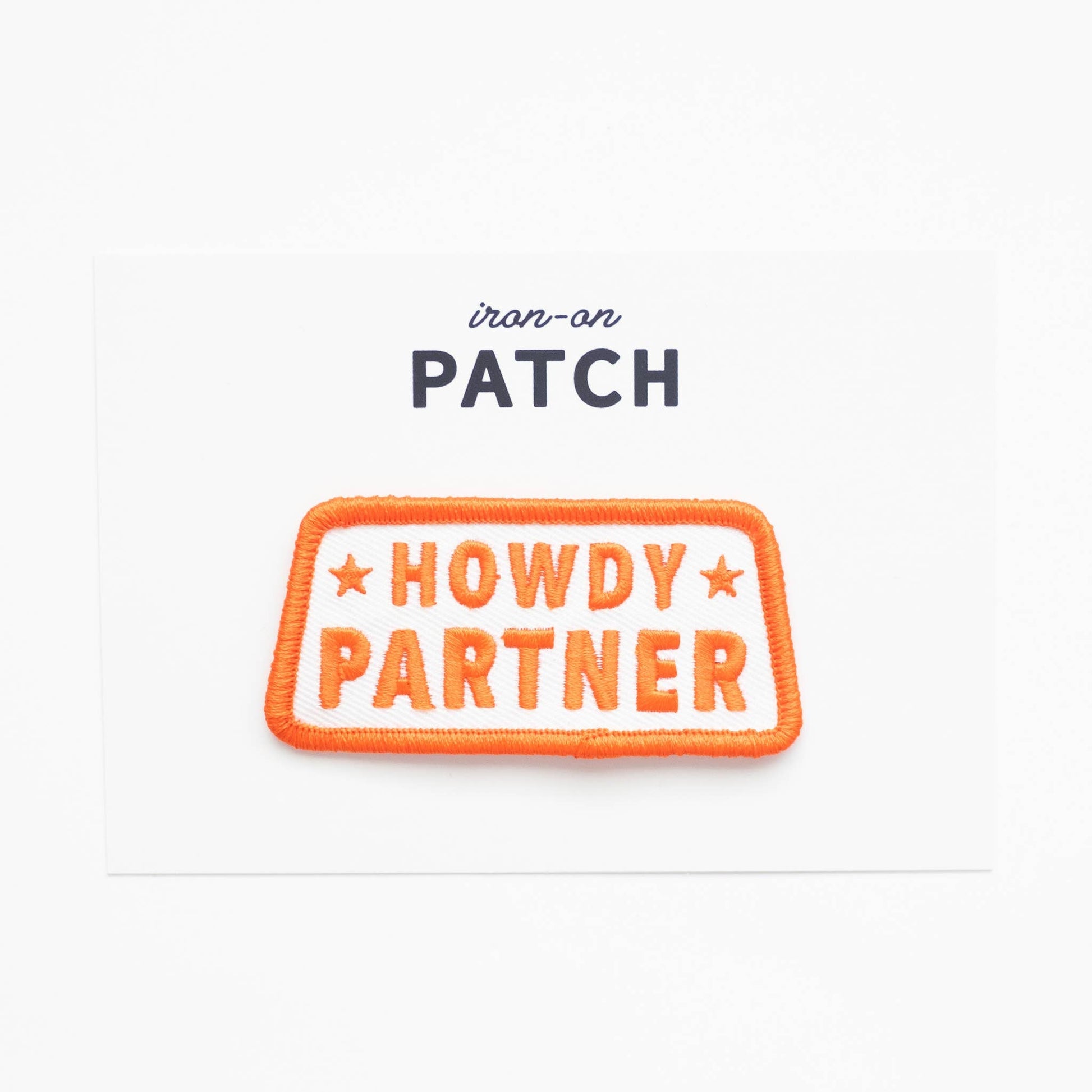 "Howdy Partner "Embroidered Iron on Patch - Wander Together Outfitters