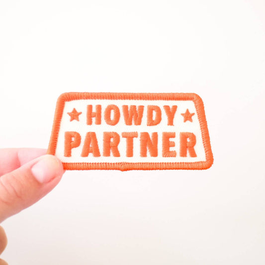 "Howdy Partner" Embroidered Iron on Patch - Wander Together Outfitters