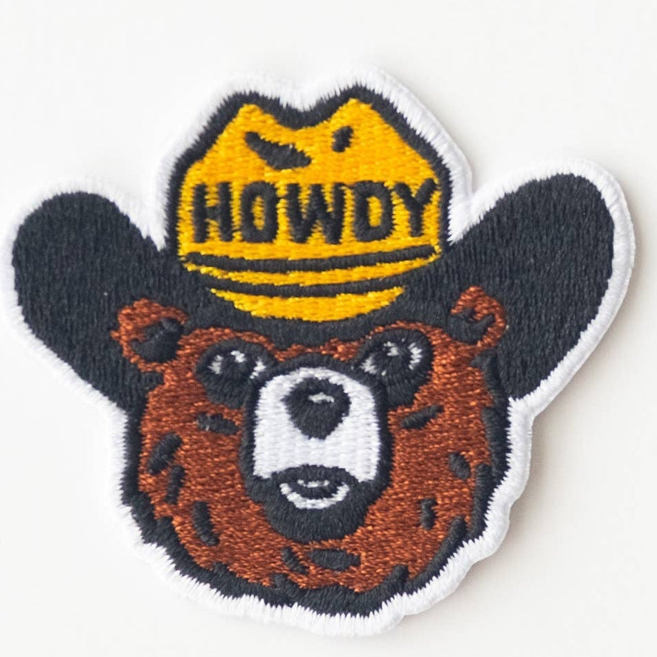 Howdy the Bear Embroidered Iron on Patch - Wander Together Outfitters