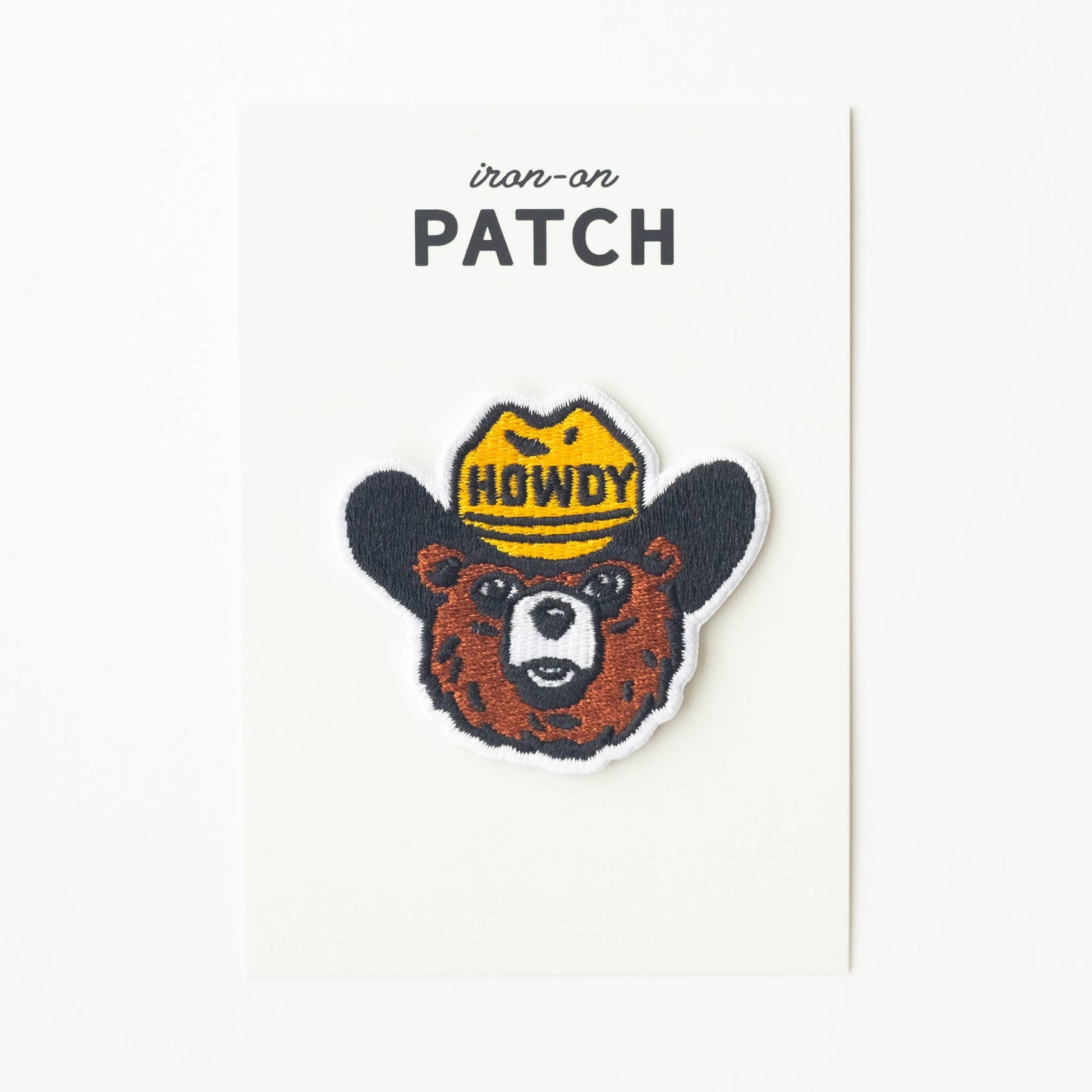 Howdy the Bear Embroidered Iron on Patch - Wander Together Outfitters