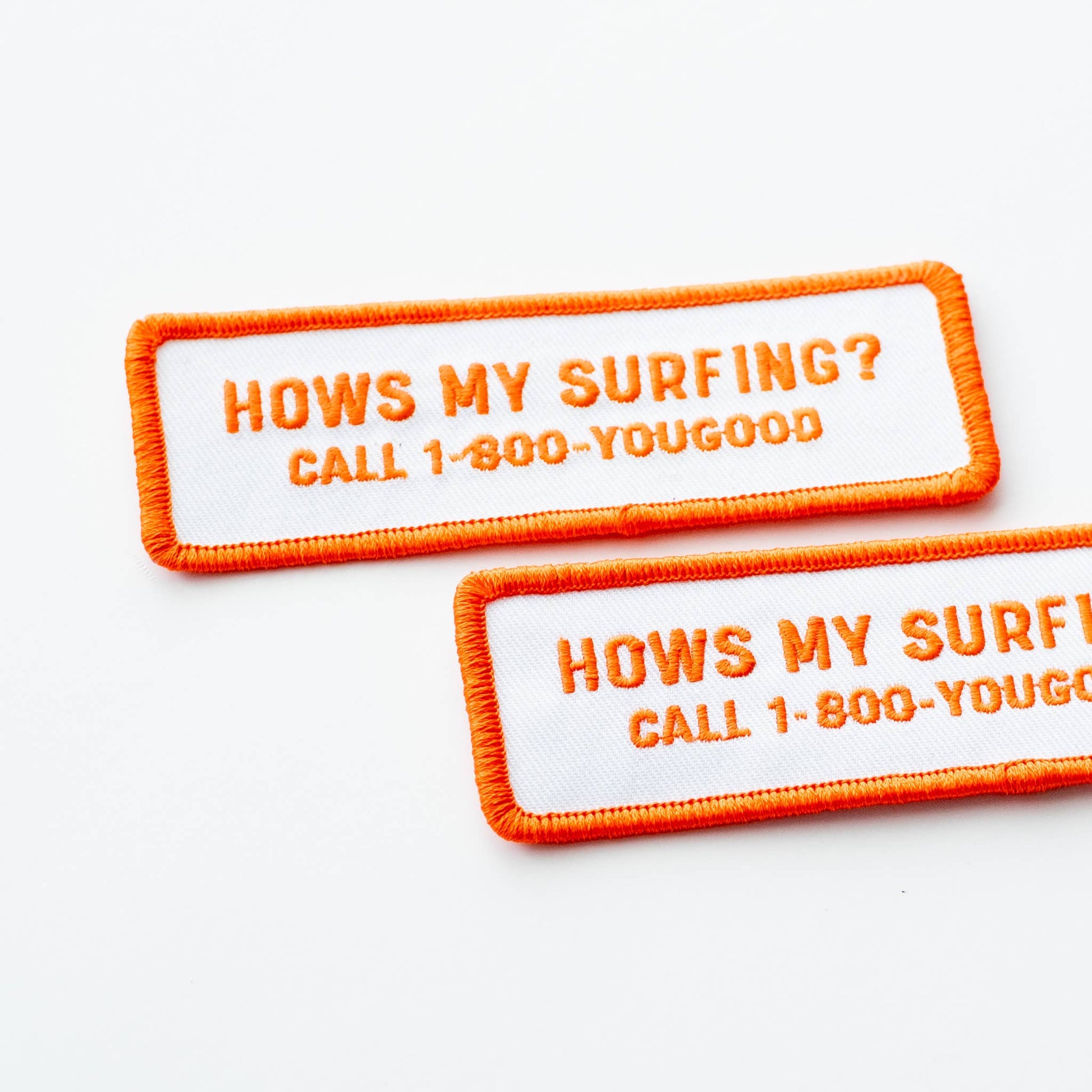 "How's My Surfing?" Embroidered Iron on Patch - Wander Together Outfitters
