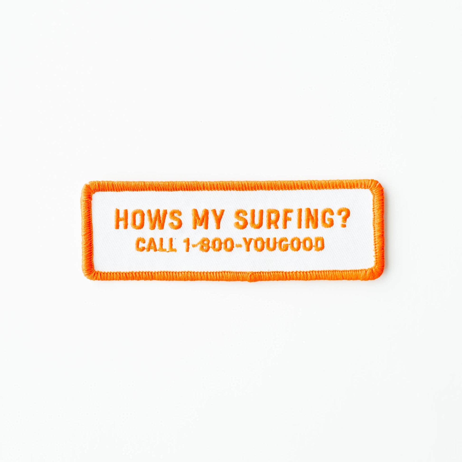 "How's My Surfing?" Embroidered Iron on Patch - Wander Together Outfitters