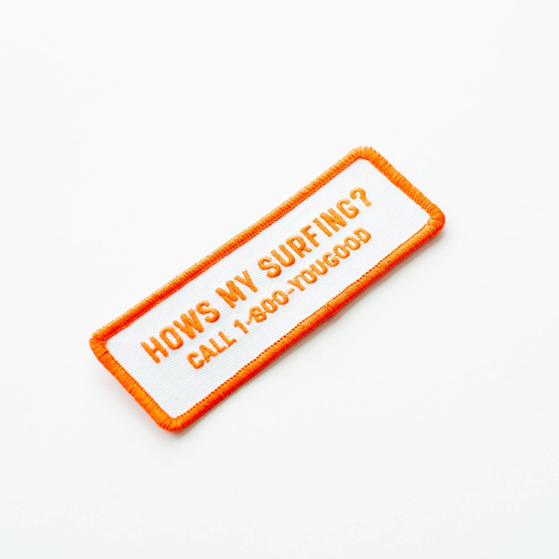 "How's My Surfing?" Embroidered Iron on Patch - Wander Together Outfitters