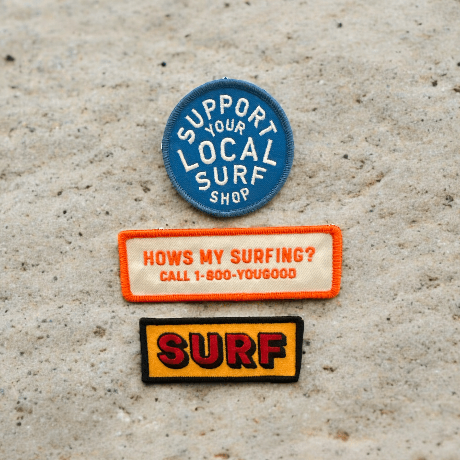 "How's My Surfing?" Embroidered Iron on Patch - Wander Together Outfitters