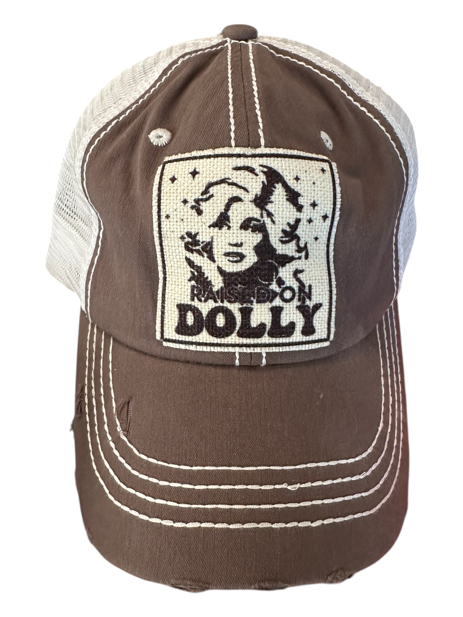 "I Beg Your (Dolly Parton)" and "Raised on Dolly" Distressed Trucker Caps - Wander Together Outfitters