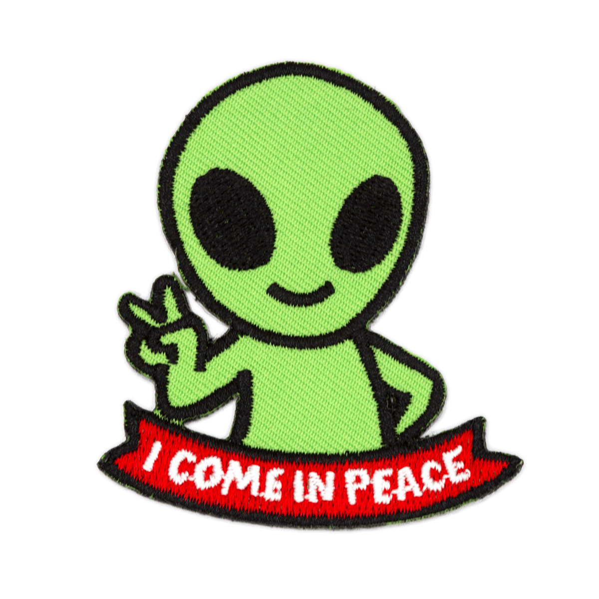“I Come In Peace” Alien Iron - On Embroidered Patch - Wander Together Outfitters