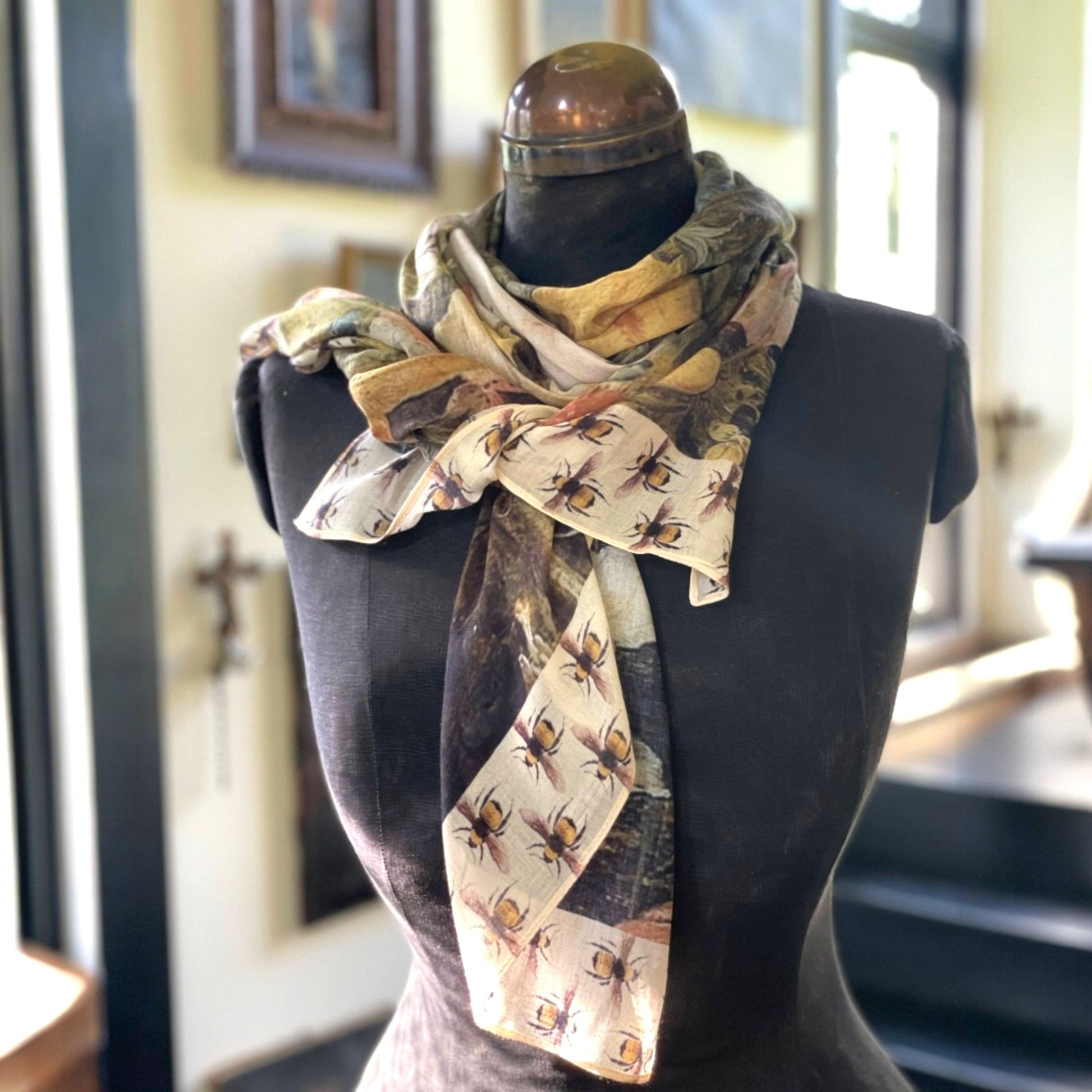 "I Dream In Flowers" Bohemian Scarf with Bees - Wander Together Outfitters