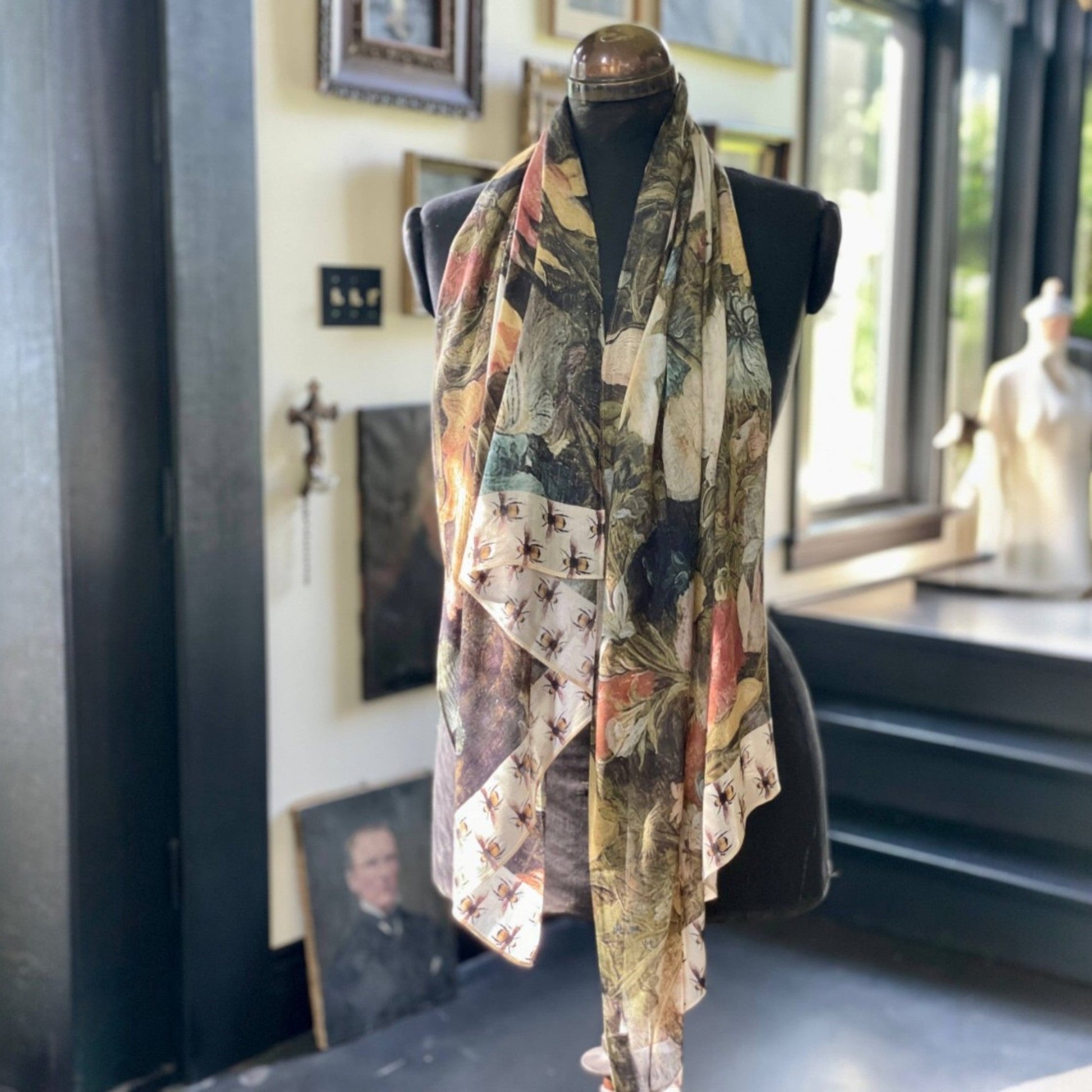 "I Dream In Flowers" Bohemian Scarf with Bees - Wander Together Outfitters