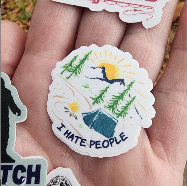 "I Hate People" - Funny Camping Sticker - Wander Together Outfitters