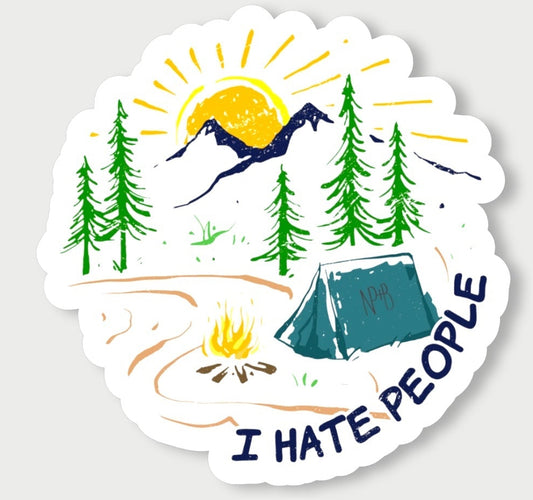 "I Hate People" - Funny Camping Sticker - Wander Together Outfitters