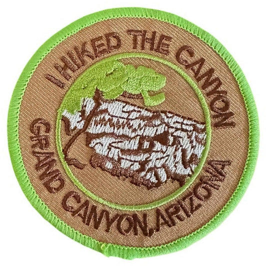 “I Hiked The Canyon” Grand Canyon Arizona Round Iron On Patch - Wander Together Outfitters