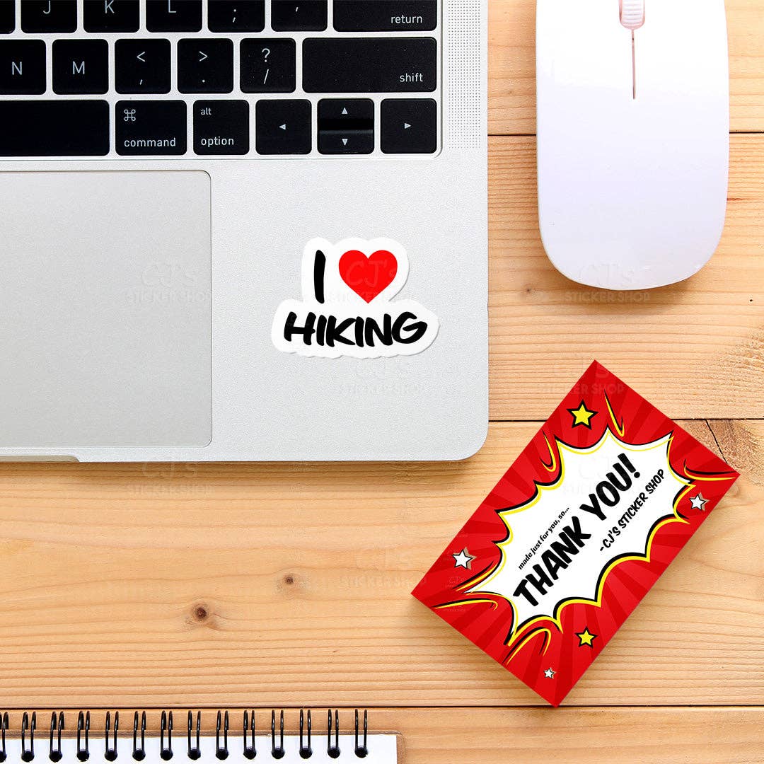 “I Love Hiking” Sticker Vinyl Sticker - Wander Together Outfitters