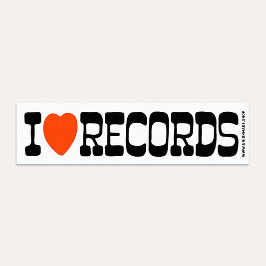 "I Love Records" Bumper Sticker - Wander Together Outfitters