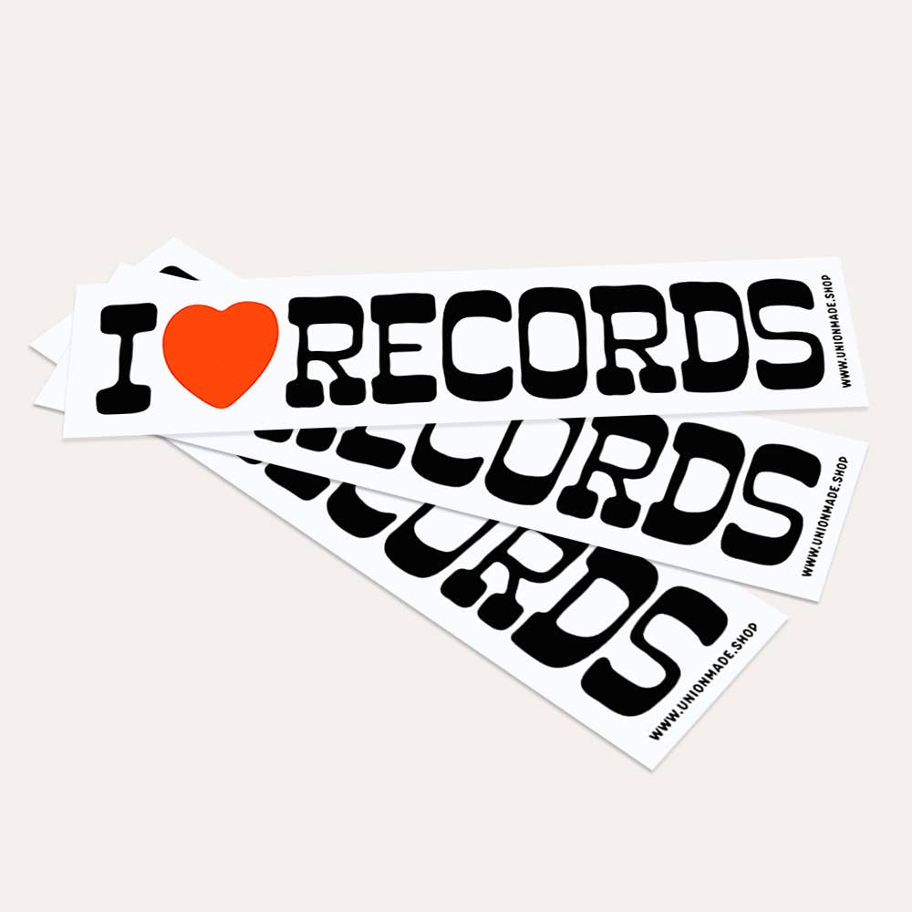 "I Love Records" Bumper Sticker - Wander Together Outfitters