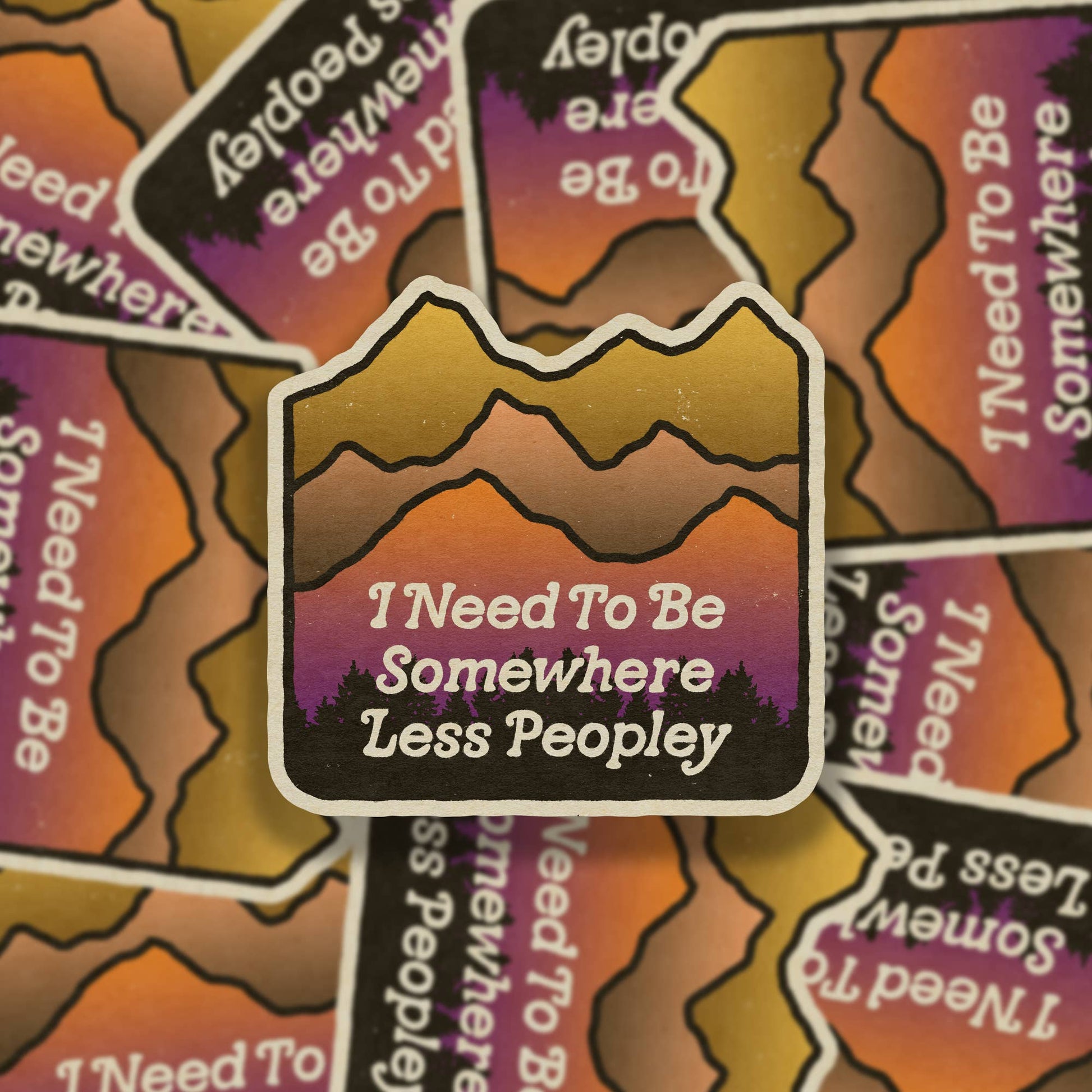 "I Need To Be Somewhere Less Peopley" Vinyl Sticker - Wander Together Outfitters