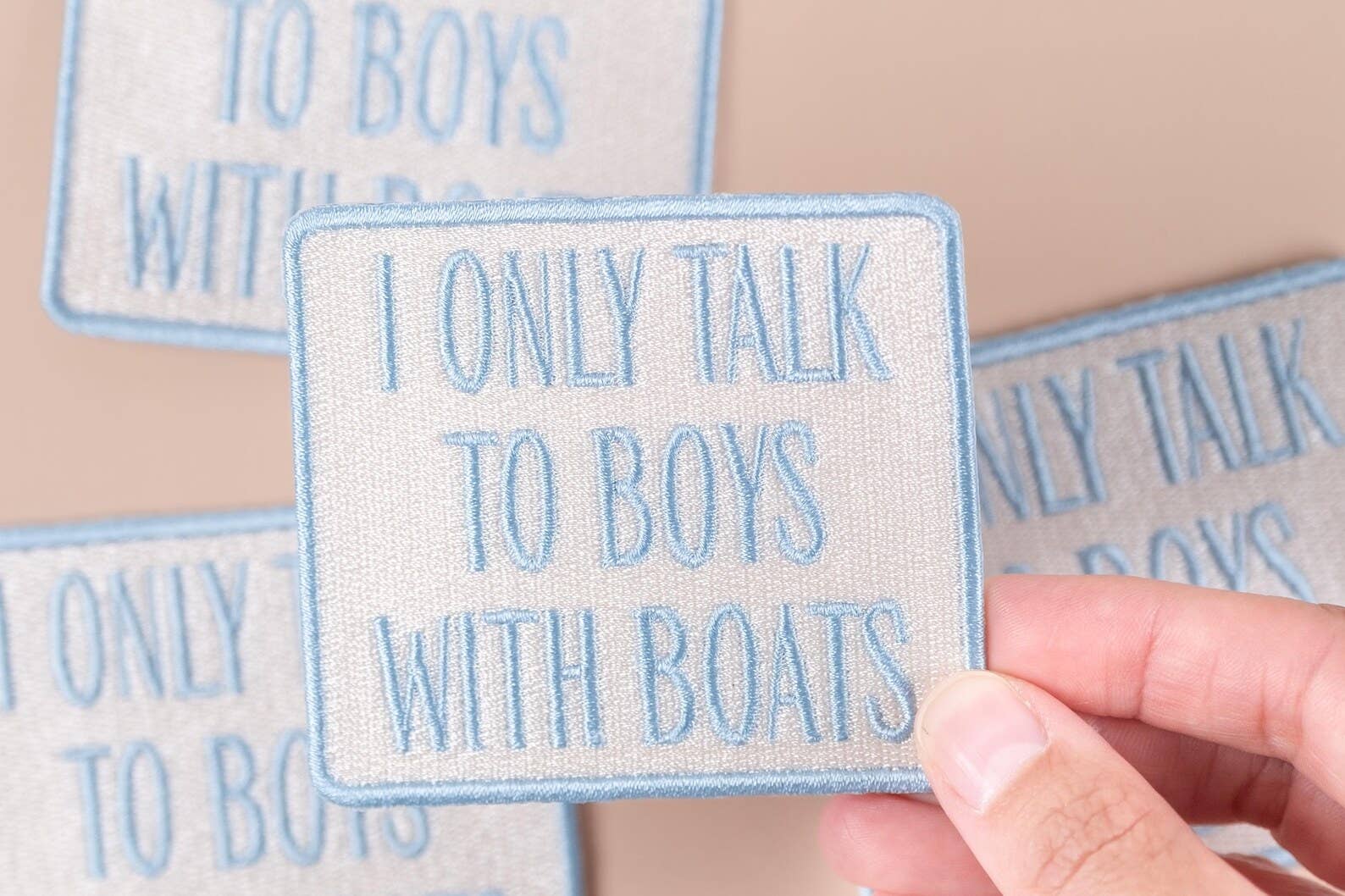 “ I Only Talk to Boys with Boats” Embroidered Iron - On Patch - Wander Together Outfitters