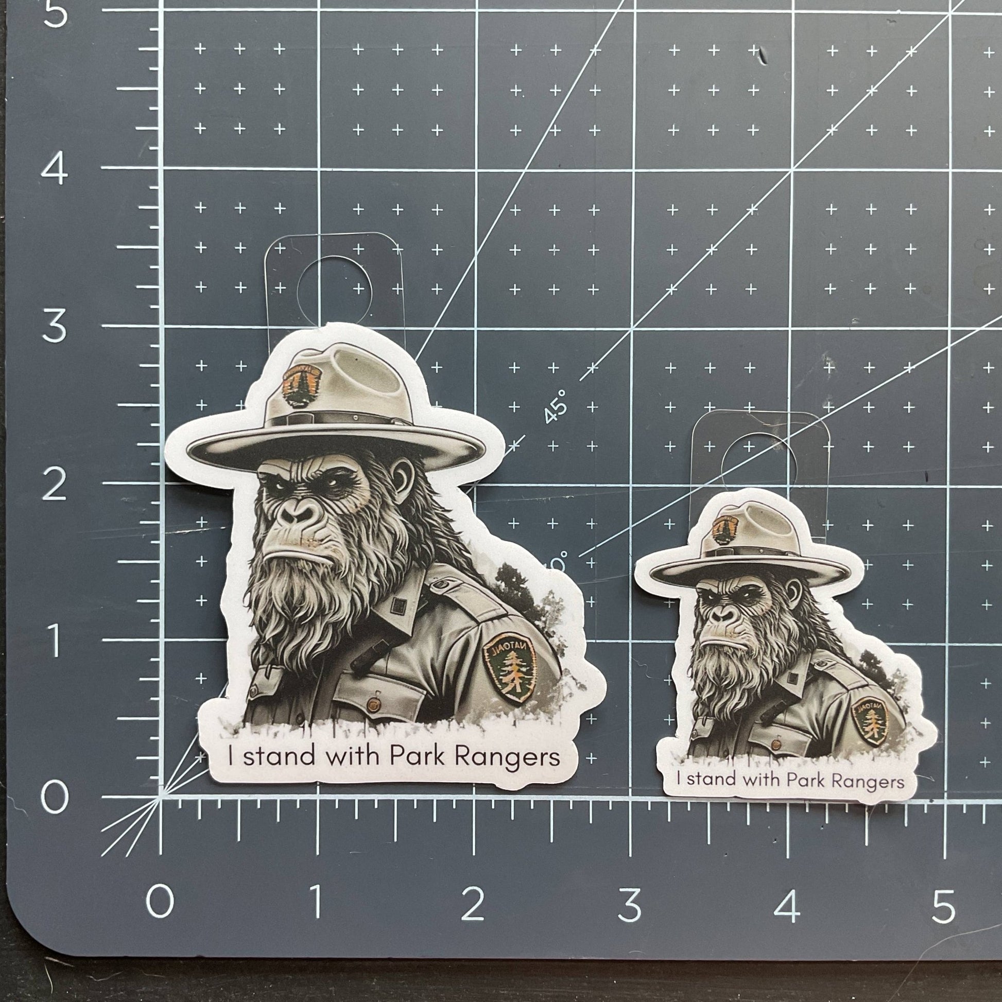 "I Stand with Park Rangers" Mad Sasquatch Vinyl 3" Sticker - Wander Together Outfitters