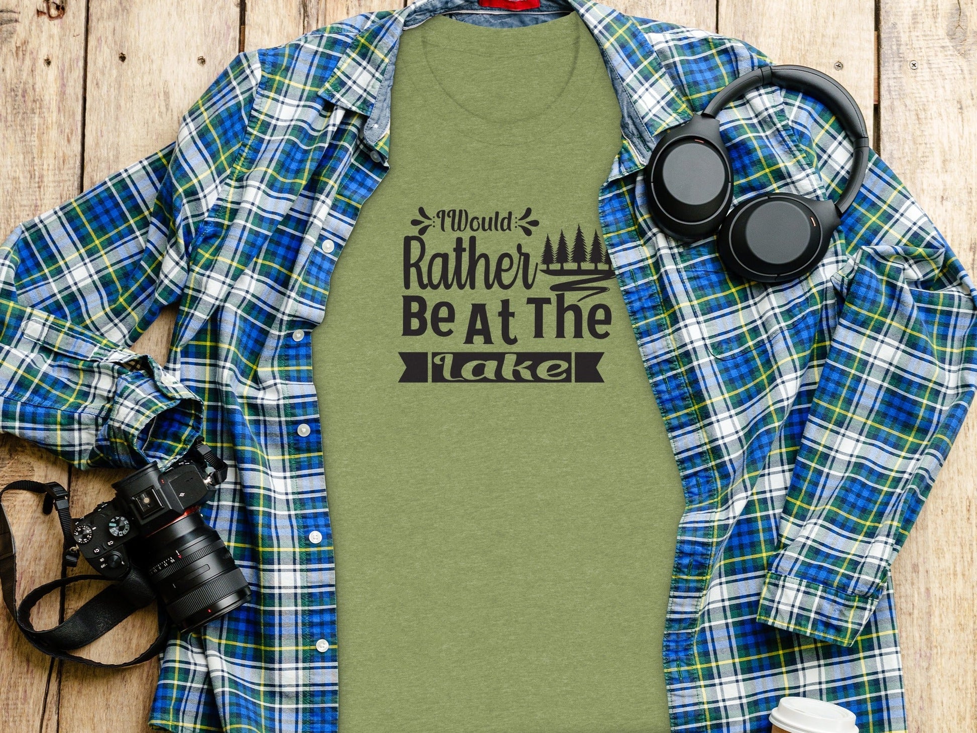 “I Would Rather Be At The Lake” With Trees Unisex T-Shirt - Wander Together Outfitters