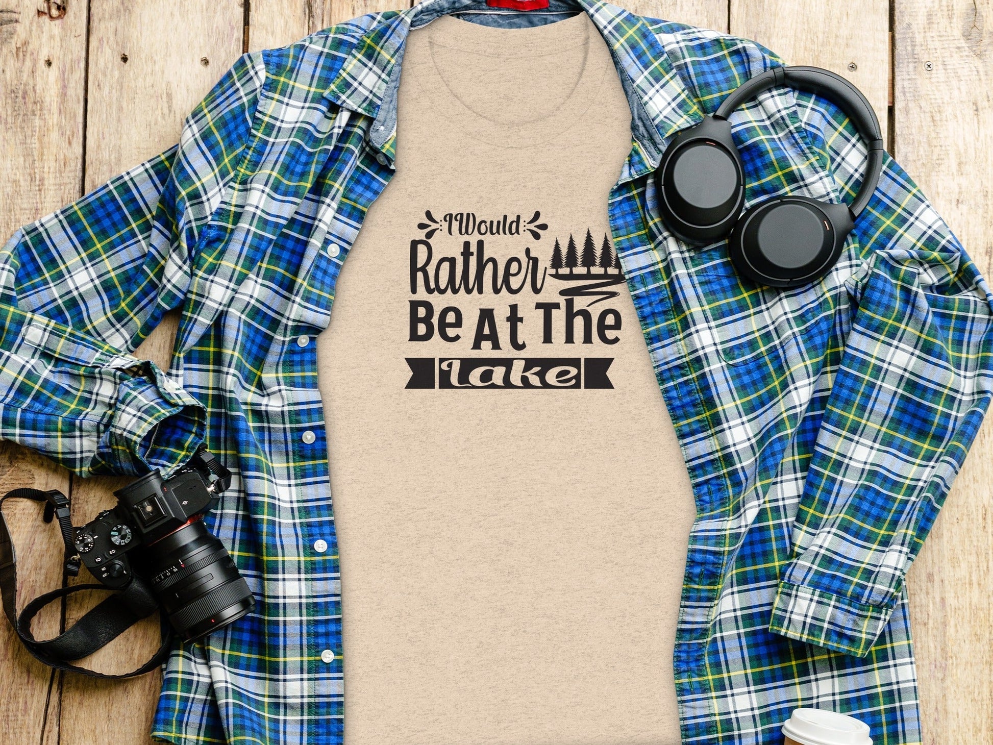 “I Would Rather Be At The Lake” With Trees Unisex T-Shirt - Wander Together Outfitters