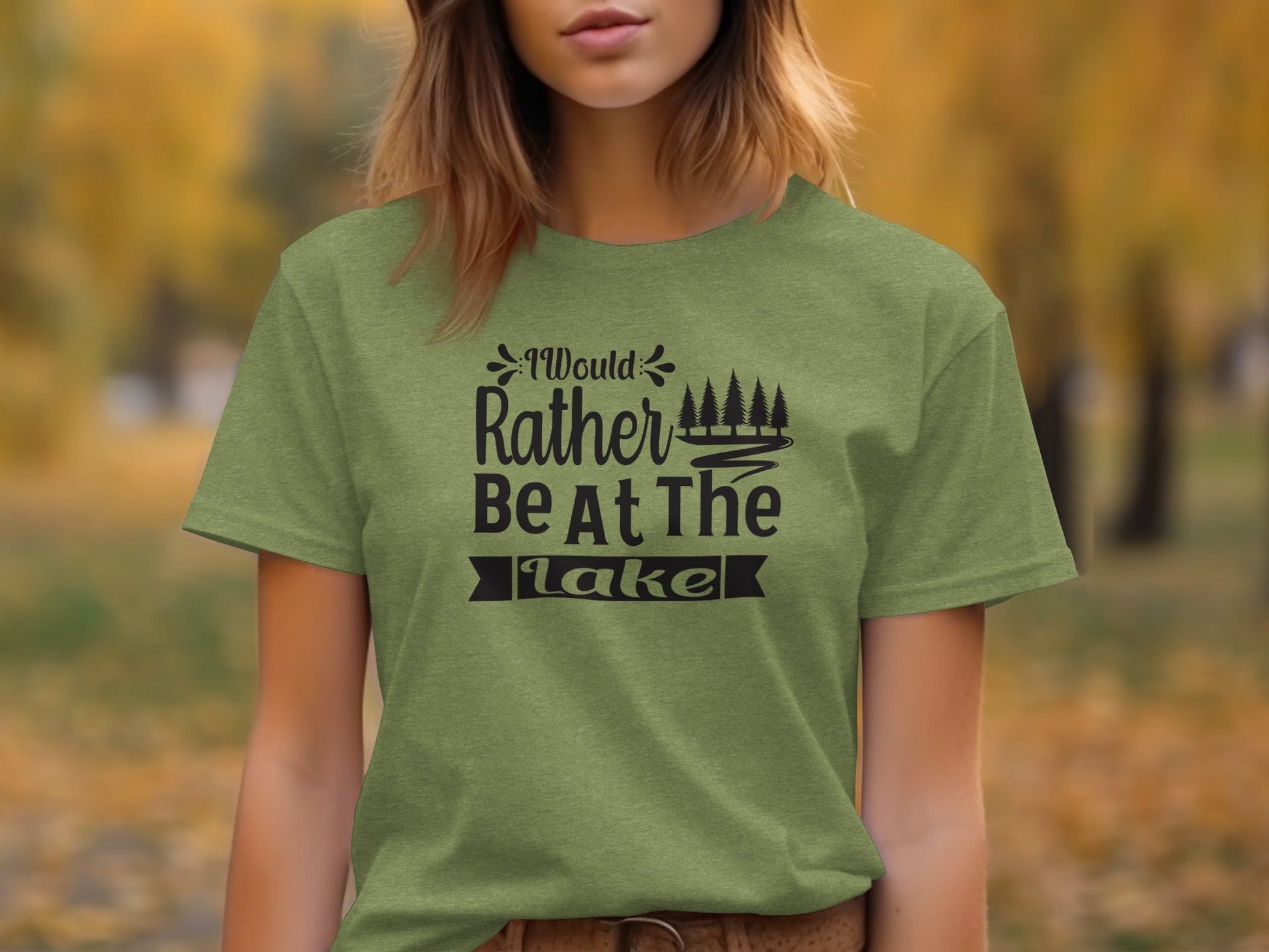 “I Would Rather Be At The Lake” With Trees Unisex T-Shirt - Wander Together Outfitters
