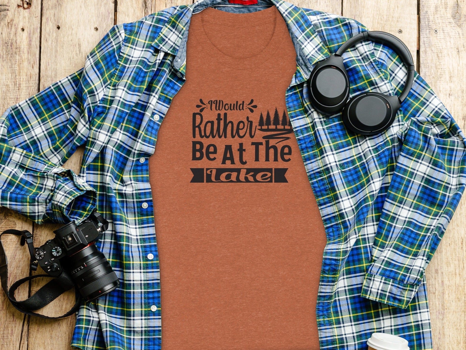 “I Would Rather Be At The Lake” With Trees Unisex T-Shirt - Wander Together Outfitters
