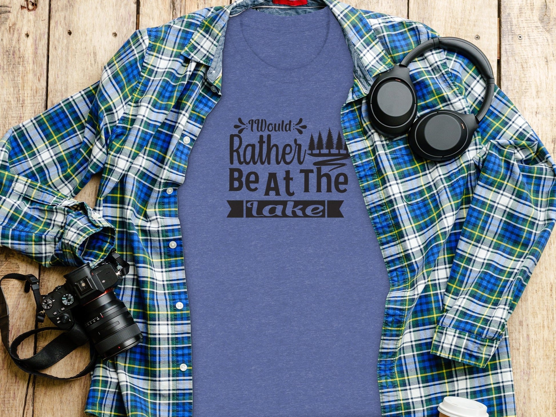 “I Would Rather Be At The Lake” With Trees Unisex T-Shirt - Wander Together Outfitters