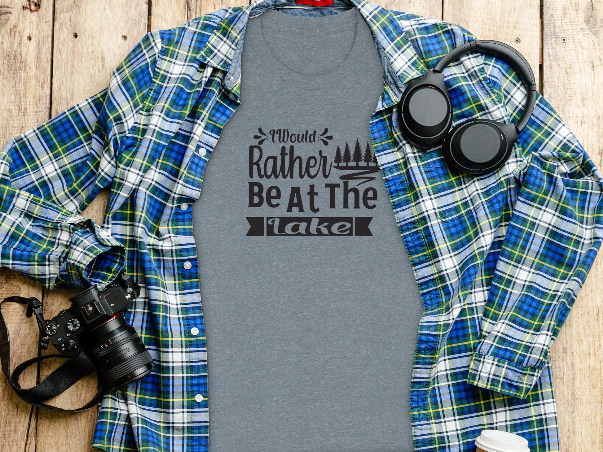 “I Would Rather Be At The Lake” With Trees Unisex T-Shirt - Wander Together Outfitters