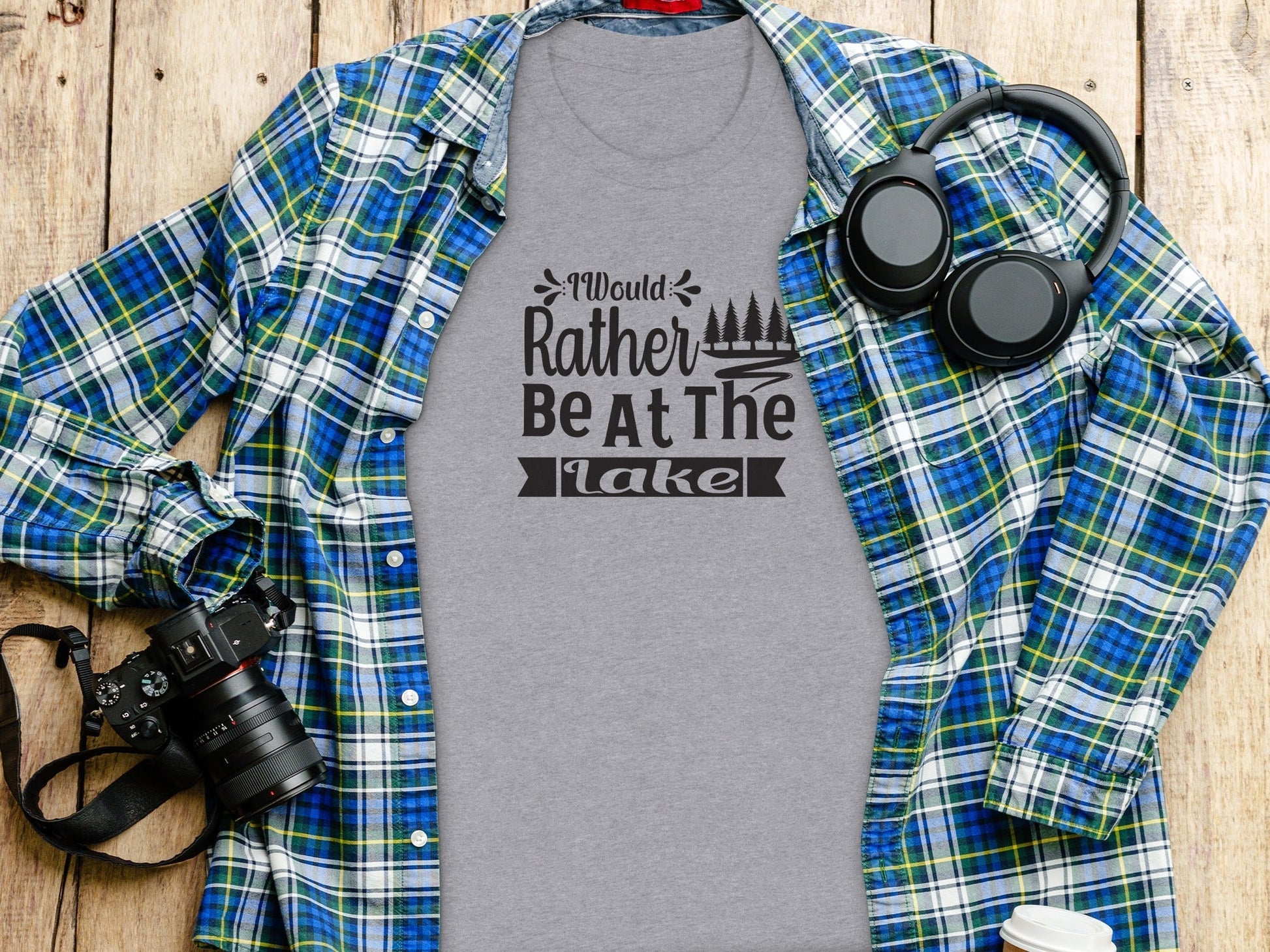 “I Would Rather Be At The Lake” With Trees Unisex T-Shirt - Wander Together Outfitters