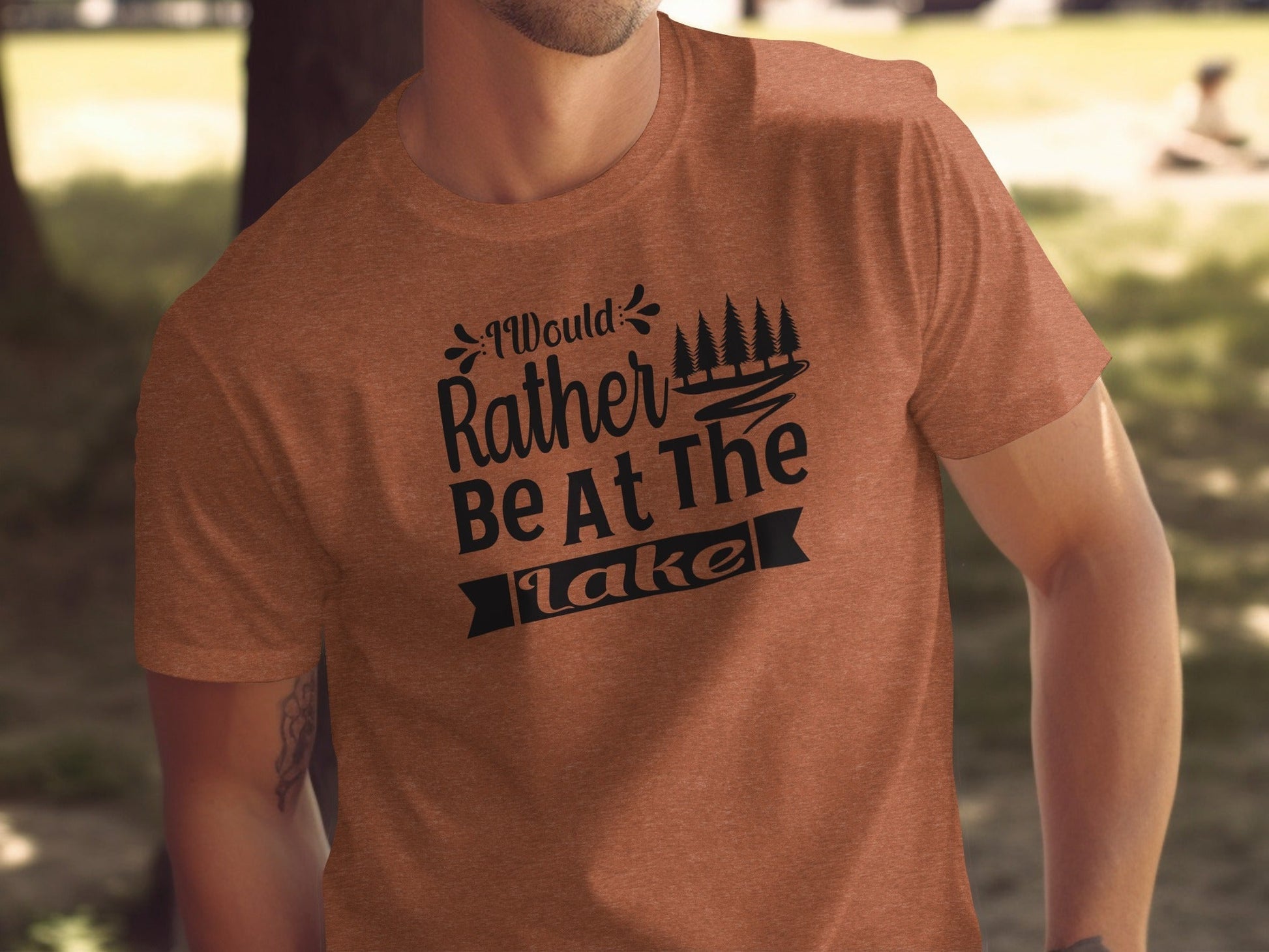 “I Would Rather Be At The Lake” With Trees Unisex T-Shirt - Wander Together Outfitters