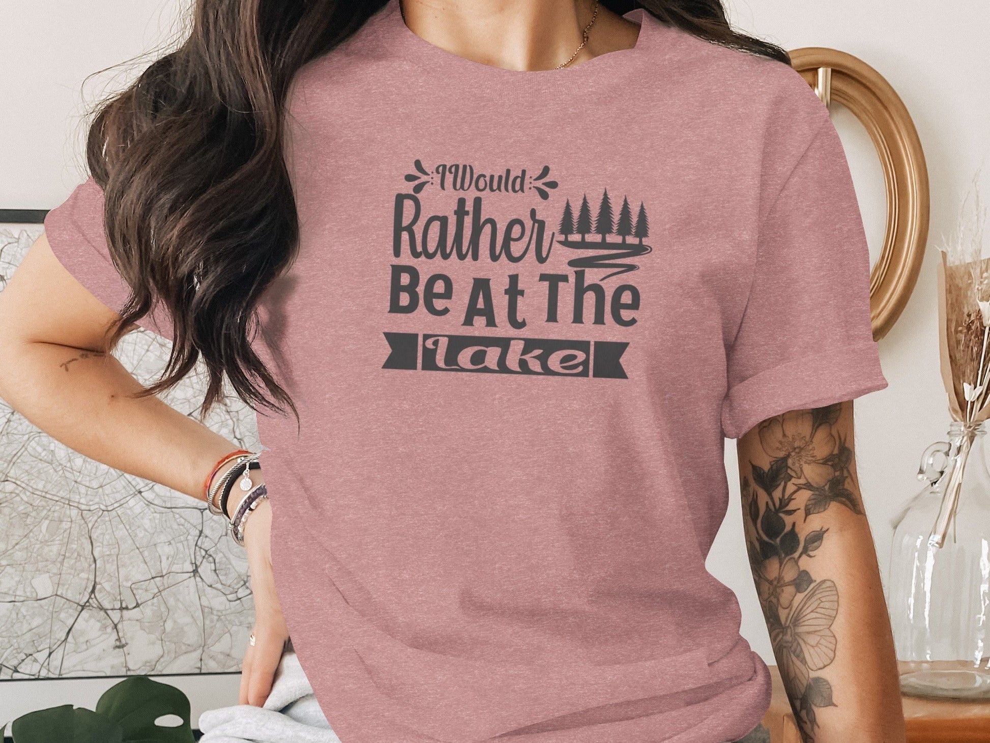 “I Would Rather Be At The Lake” With Trees Unisex T-Shirt - Wander Together Outfitters