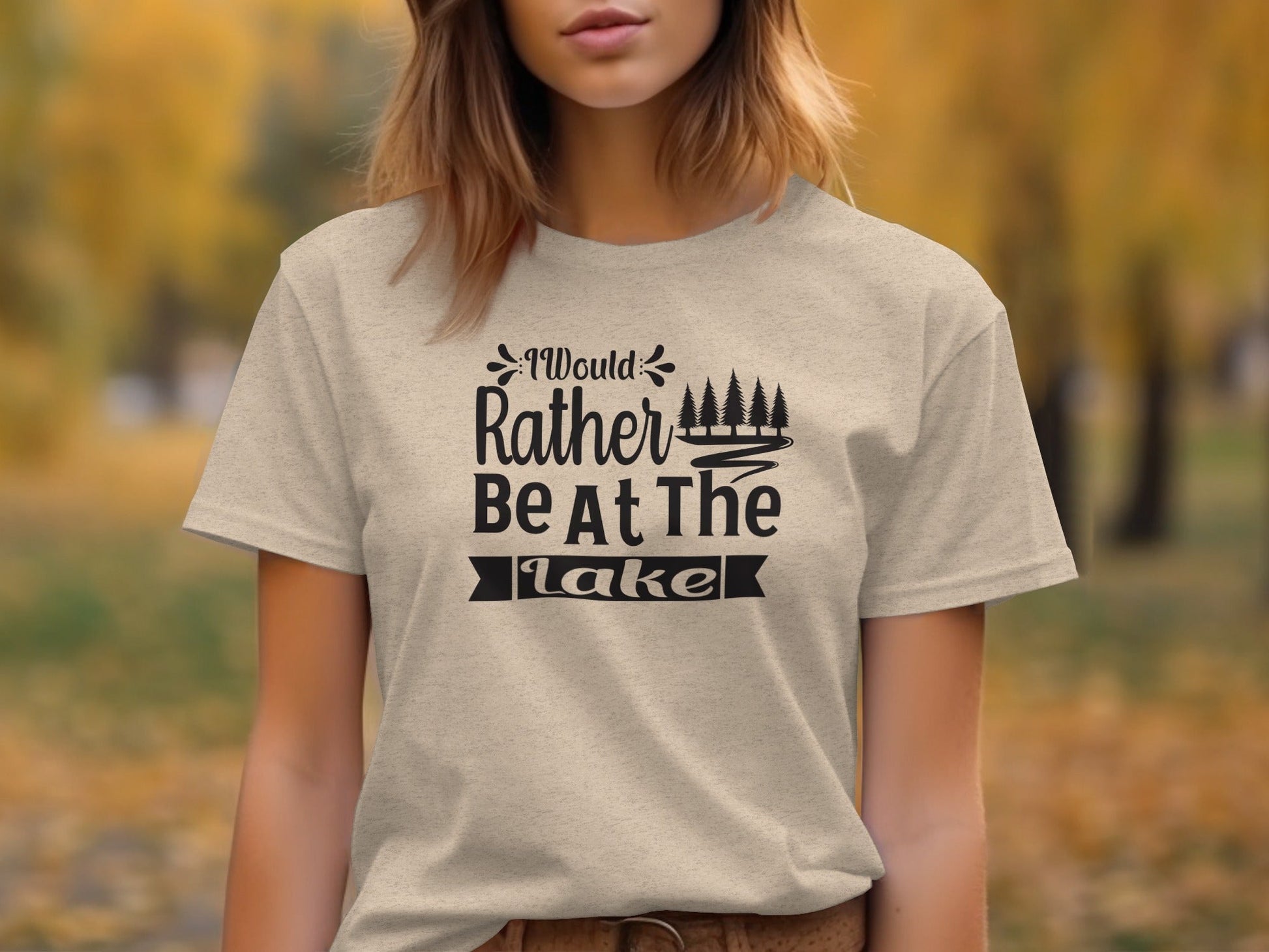 “I Would Rather Be At The Lake” With Trees Unisex T-Shirt - Wander Together Outfitters