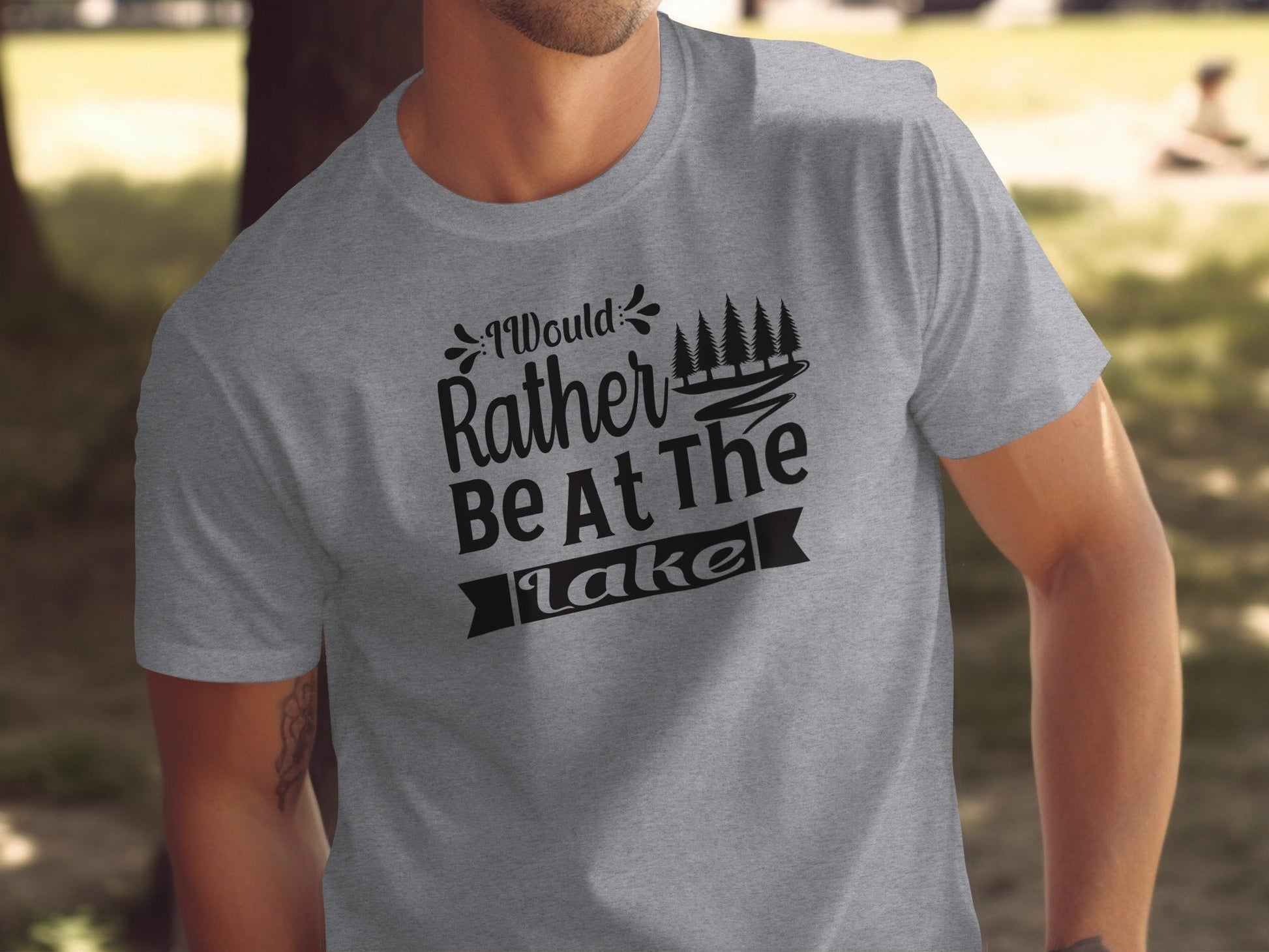 “I Would Rather Be At The Lake” With Trees Unisex T-Shirt - Wander Together Outfitters