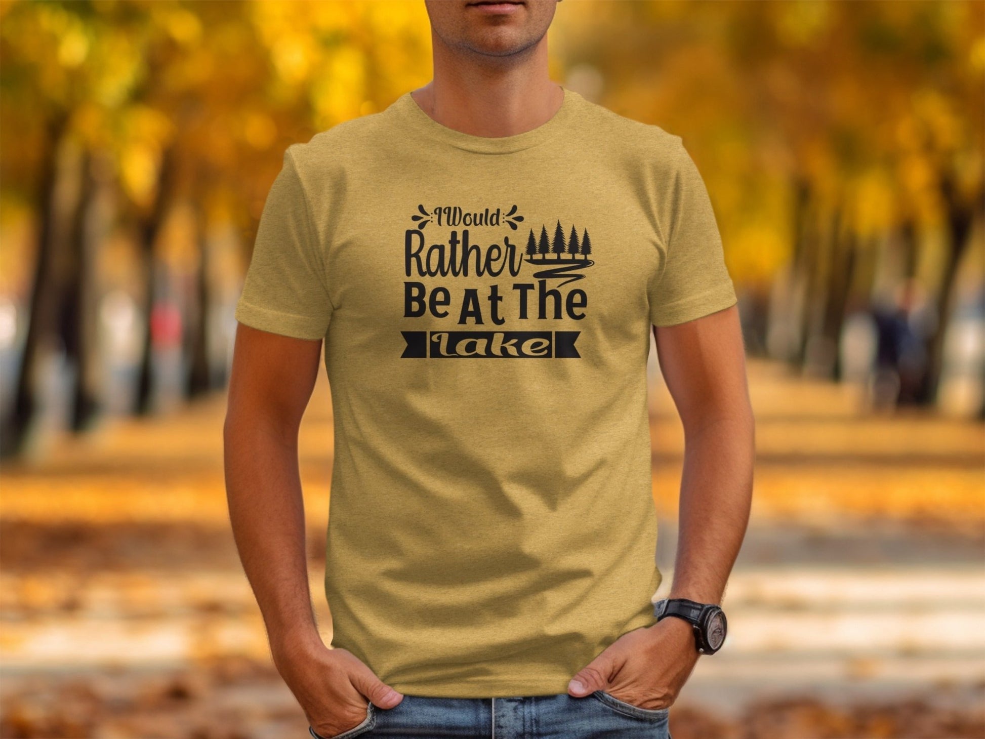 “I Would Rather Be At The Lake” With Trees Unisex T-Shirt - Wander Together Outfitters