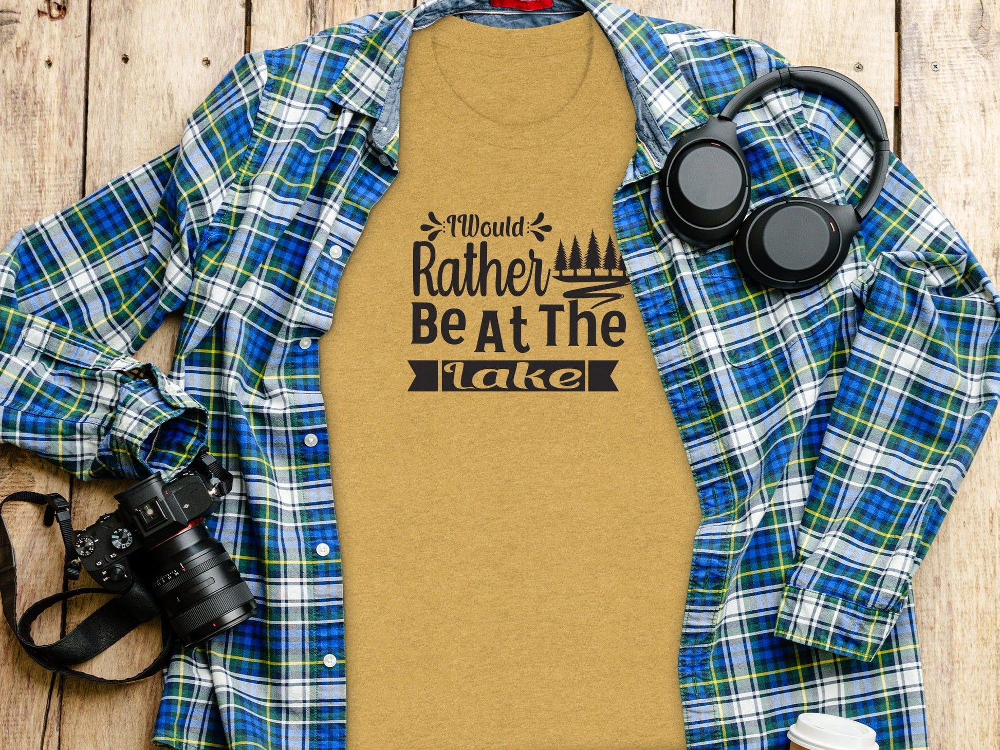 “I Would Rather Be At The Lake” With Trees Unisex T-Shirt - Wander Together Outfitters