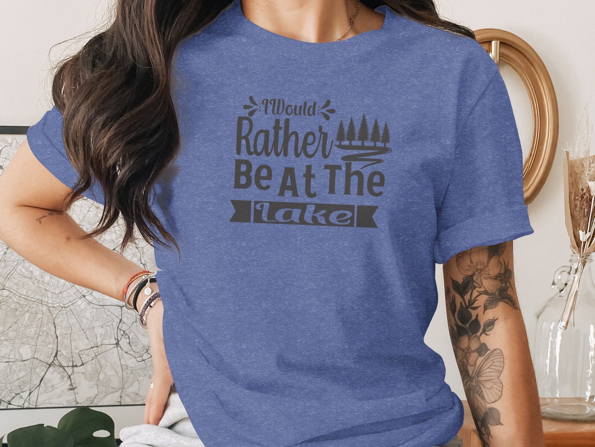 “I Would Rather Be At The Lake” With Trees Unisex T-Shirt - Wander Together Outfitters