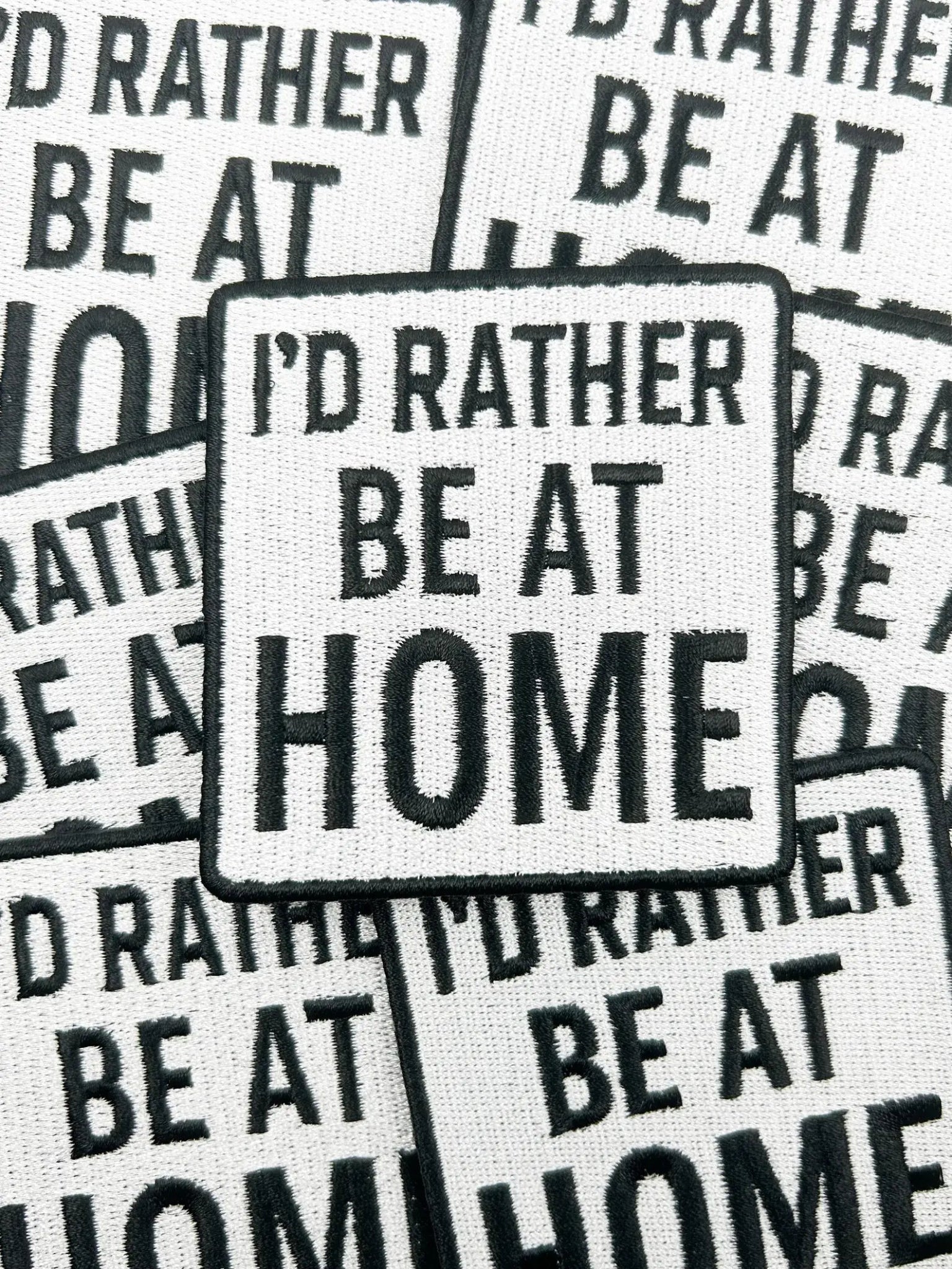 "I'd Rather Be At Home" Funny Embroidered Iron On Patch - Wander Together Outfitters