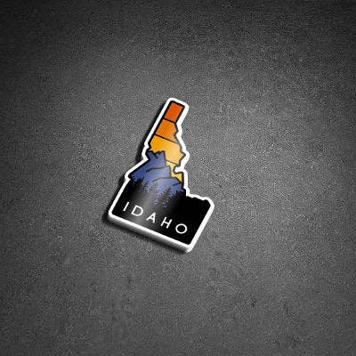 Idaho Waterproof Vinyl Sticker with Sawtooth Mountains - Wander Together Outfitters