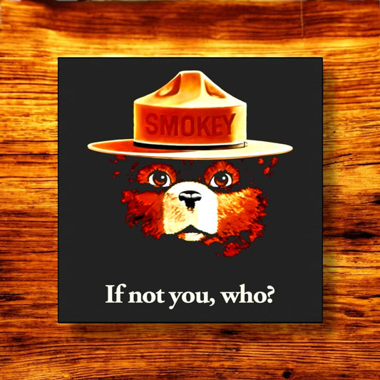 “If Not You, Who?” Smokey Bear Portrait Black Bandana - Wander Together Outfitters