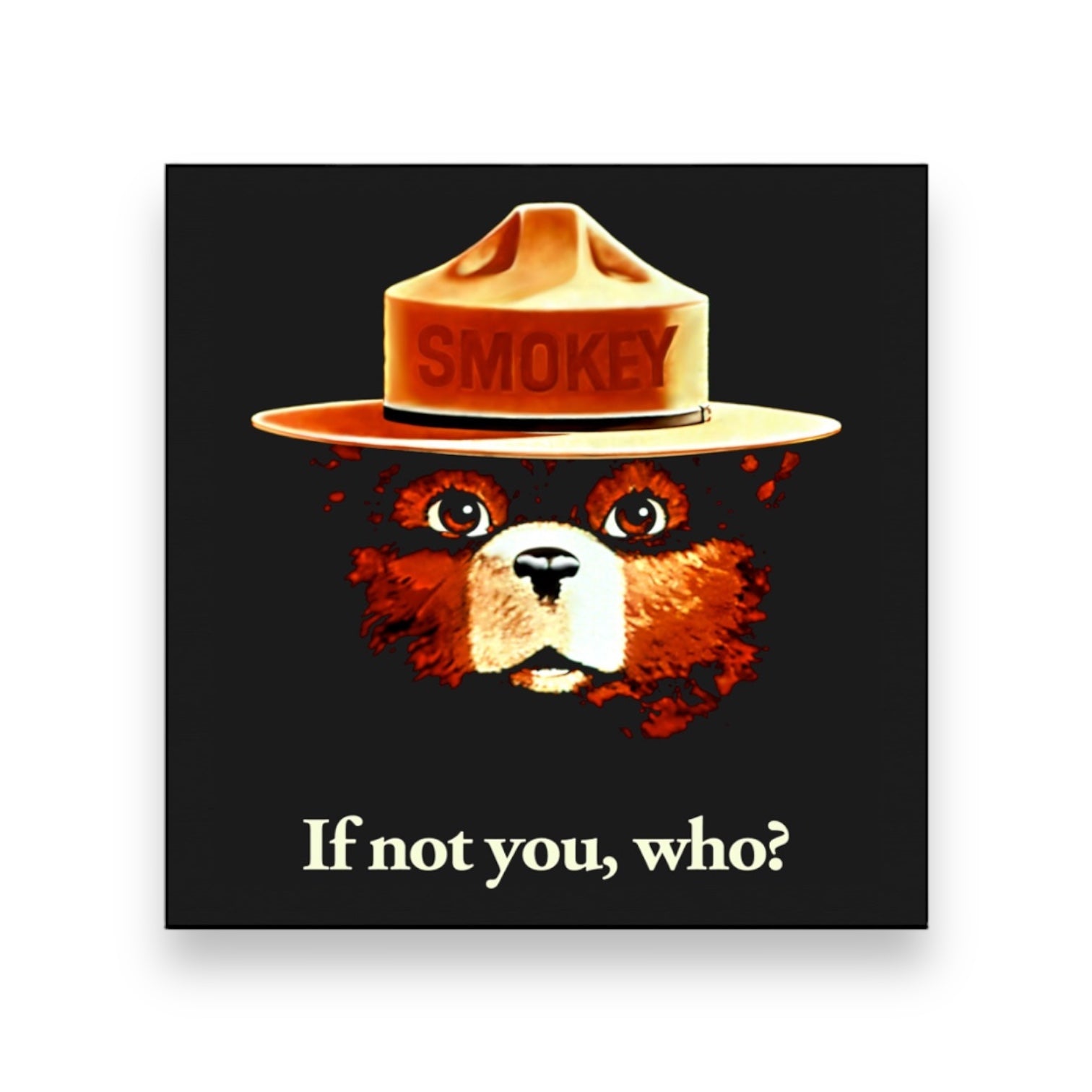 “If Not You, Who?” Smokey Bear Portrait Black Bandana - Wander Together Outfitters