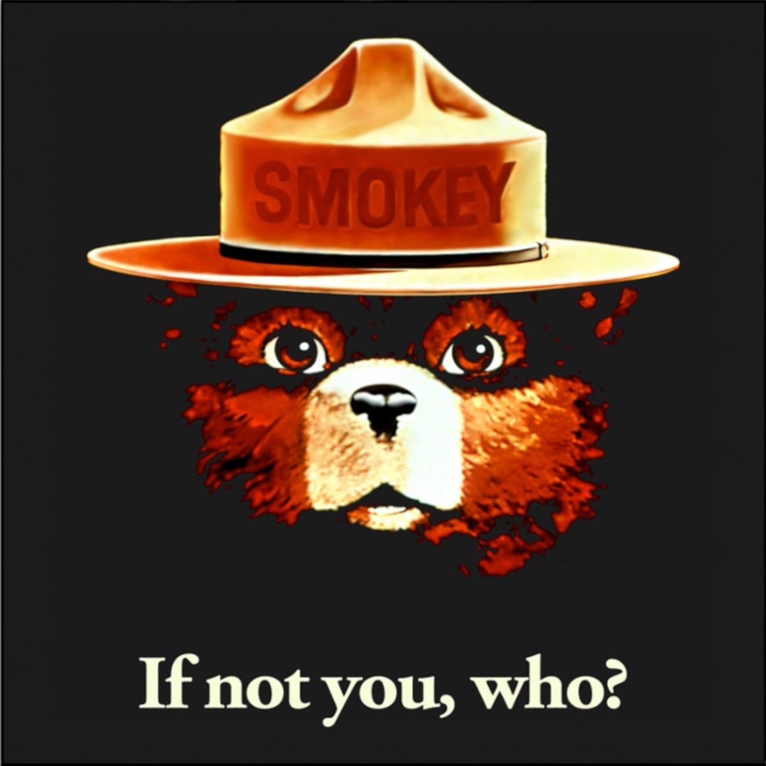 “If Not You, Who?” Smokey Bear Portrait Black Bandana - Wander Together Outfitters