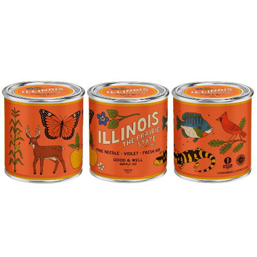 Illinois State Candle (Pine, Violet, Fresh) - Wander Together Outfitters