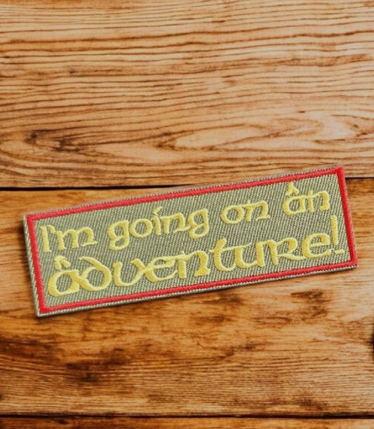 “I’m Going On An Adventure!” Green Rectangle Embroidered Iron On Patch - Wander Together Outfitters