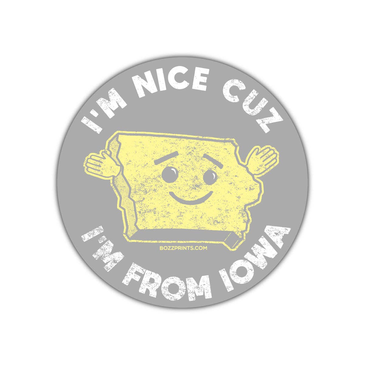 "I'm Nice Cuz I'm From Iowa" Sticker - Wander Together Outfitters