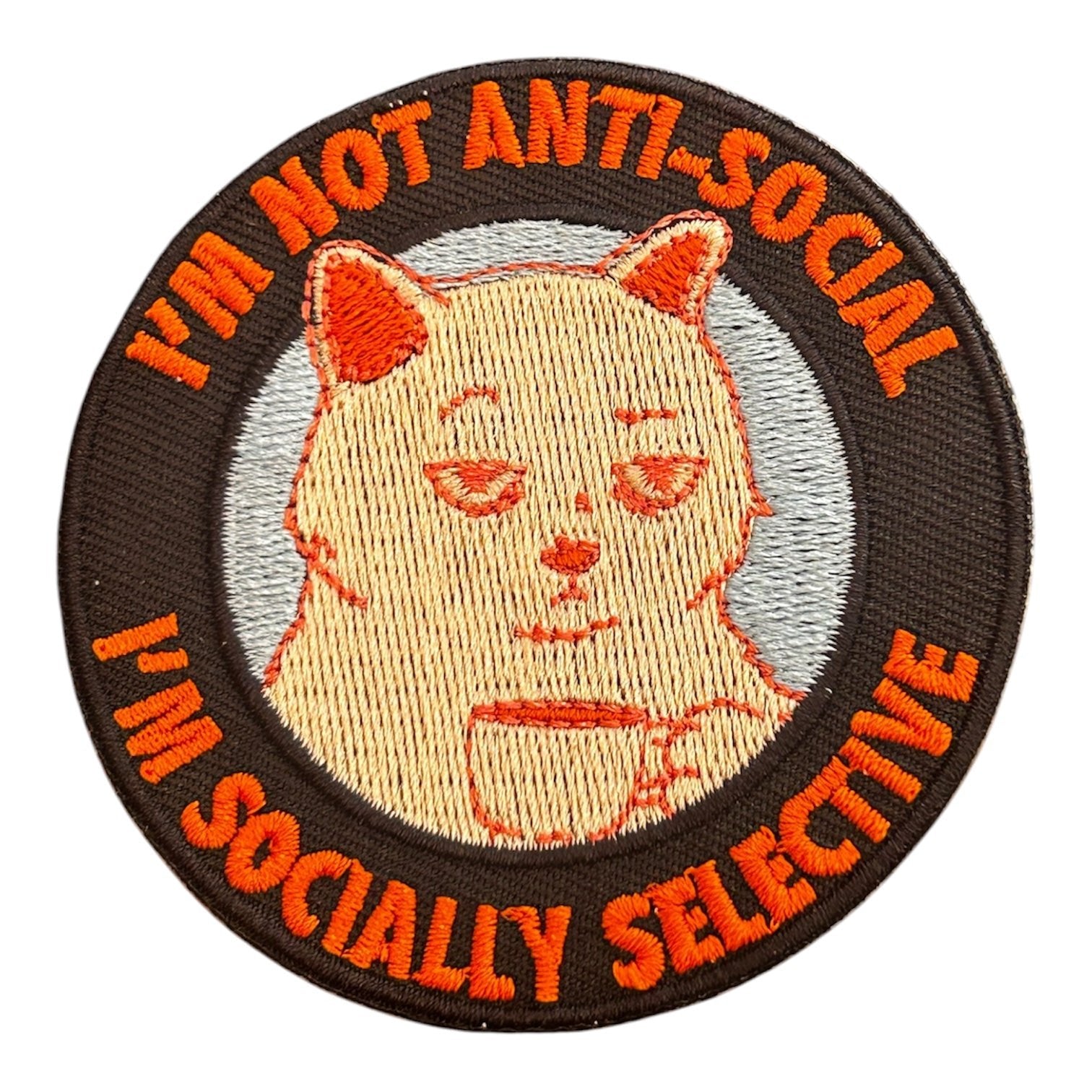 "I’m Not Anti Social I’m Socially Selective" Embroidered Iron On Patch - Wander Together Outfitters