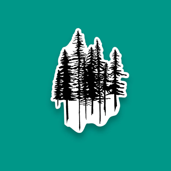 Trees Nature Sticker (Black and White)